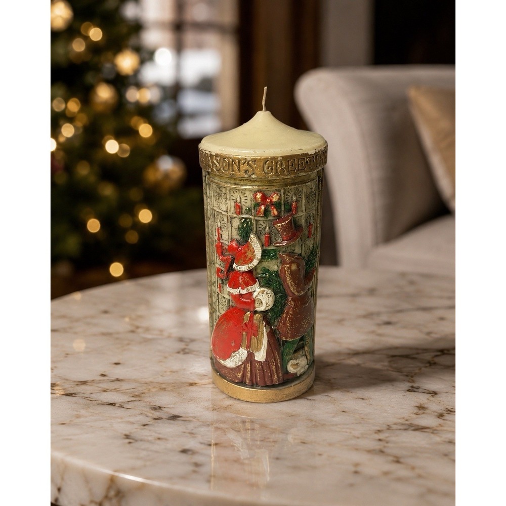 Vintage Lenox Seasons Greetings Holiday Christmas Carolers‎ 9" Candle